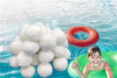 Hoogwaardige polyester vezelbal gebruikt in olievelden en zwembadwaterbehandelingsgebieden