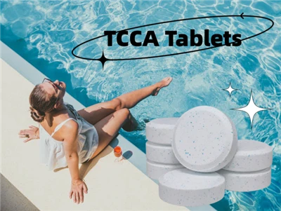 Multifunctionele reinigingstablet Trichloorisocyanuurzuur TCCA wordt gebruikt voor de desinfectie van zwembadwaterbehandeling